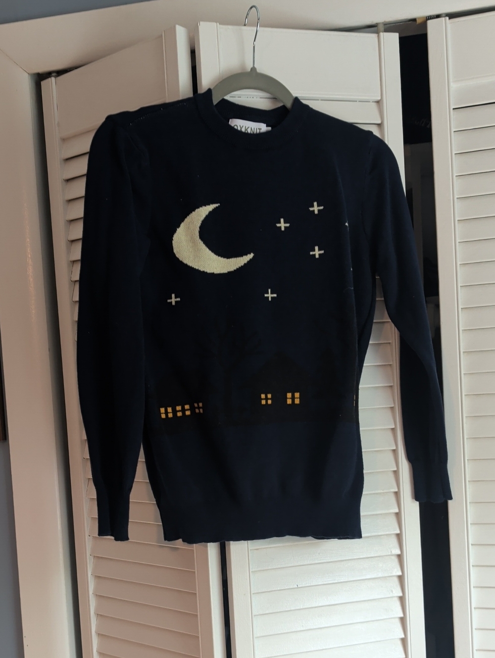 Moonlit Night Crewneck Sweater - Black